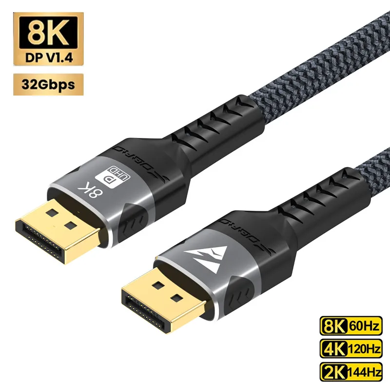 DisplayPort 2.0 Cable Adapter 16K@60Hz 10K@60Hz DP 2.0 8K/60Hz 4K/144Hz  80Gbps