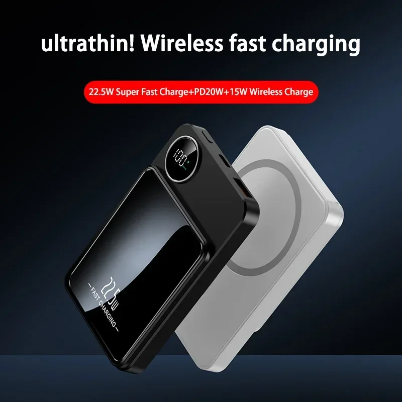 Magnetic Wireless Power Bank 100000mAh Super Fast Charge Portable External Batte