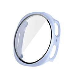 Premium Tempered Glass Smartwatch Protective Case with Screen Protector for 40MM (Ice Sea Blue)