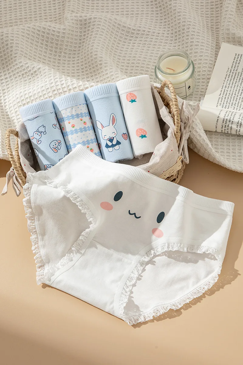 Cotton Strawberry Cute Rabbit Women's Panties Image 17