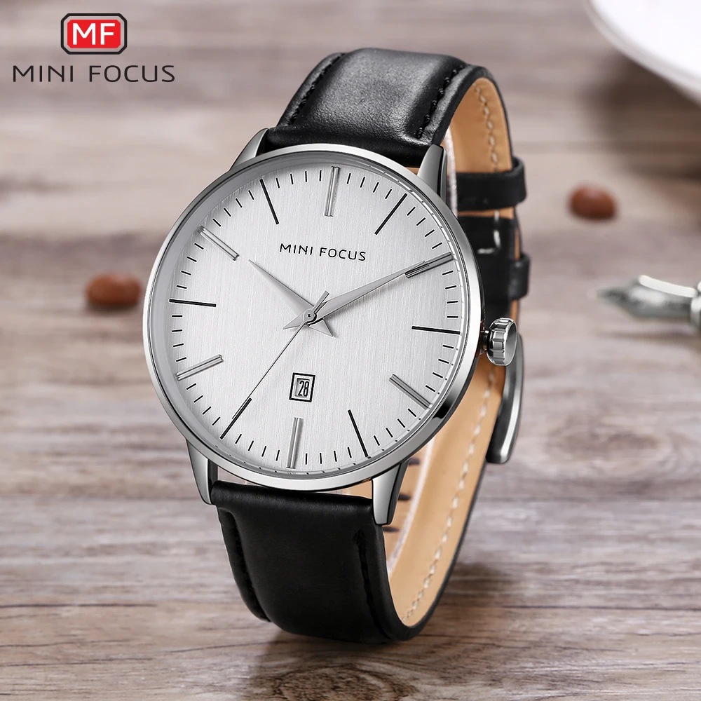 

MINIFOCUS Men WristWatch Luxury Waterproof Analog Quartz Clock Thin Dial New Business Date Luminous Hands Male Relogio Masculino