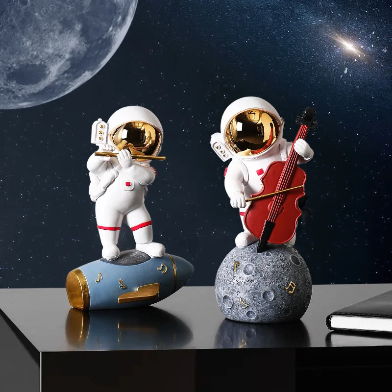 

Creative Home Decoration Astronaut Band Miniatures Modern Style Living Room Table Ornaments Office Desk Accessories Resin Crafts