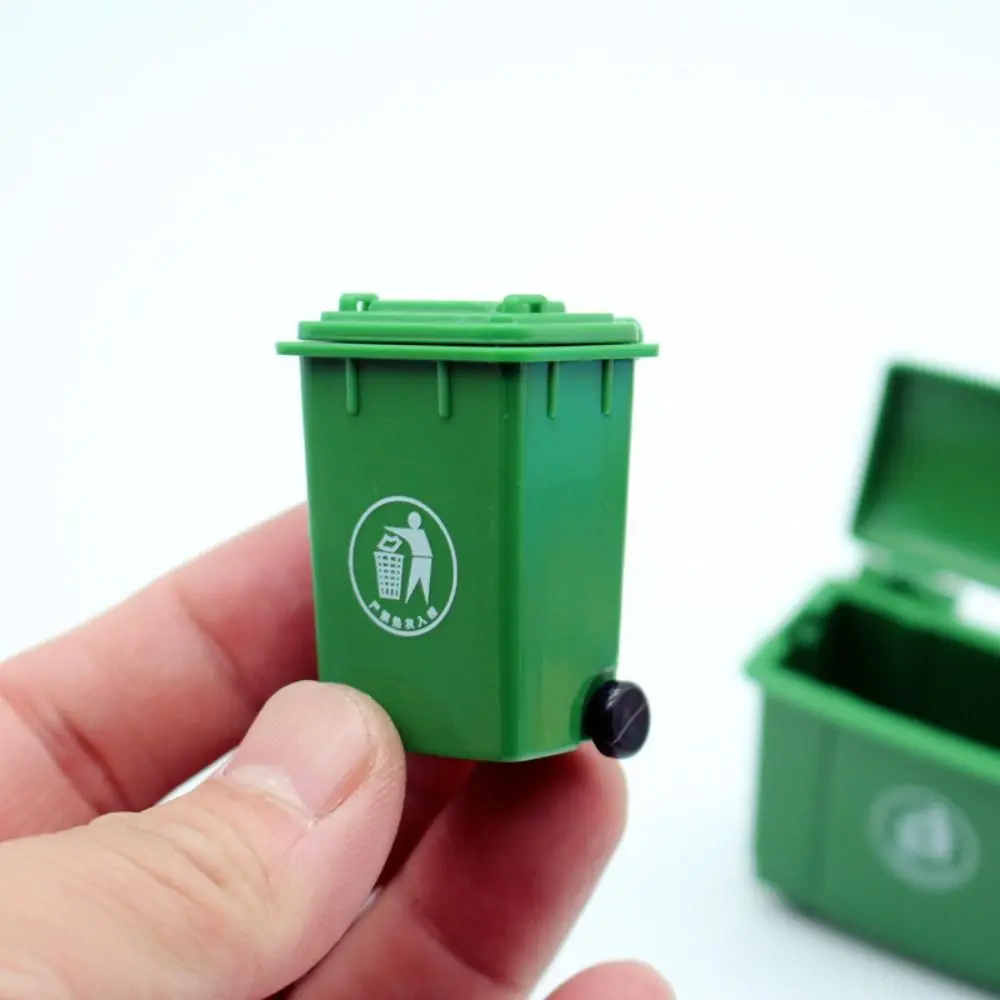 Plastic Dollhouse Miniature Trash Can Trendy Home Decor Toy Model Dollhouse Garbage Cans Doll House Decor Children 5