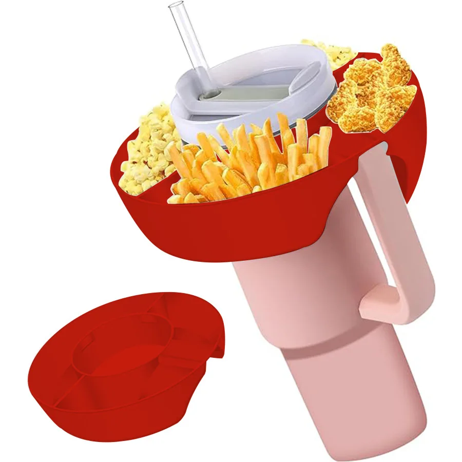 1 Pcs Snack Bowl for Stanley Cup Tumbler Snack Tray 40oz Tumbler with Handle Reusable Snack Plates Container Cup Accessories 3