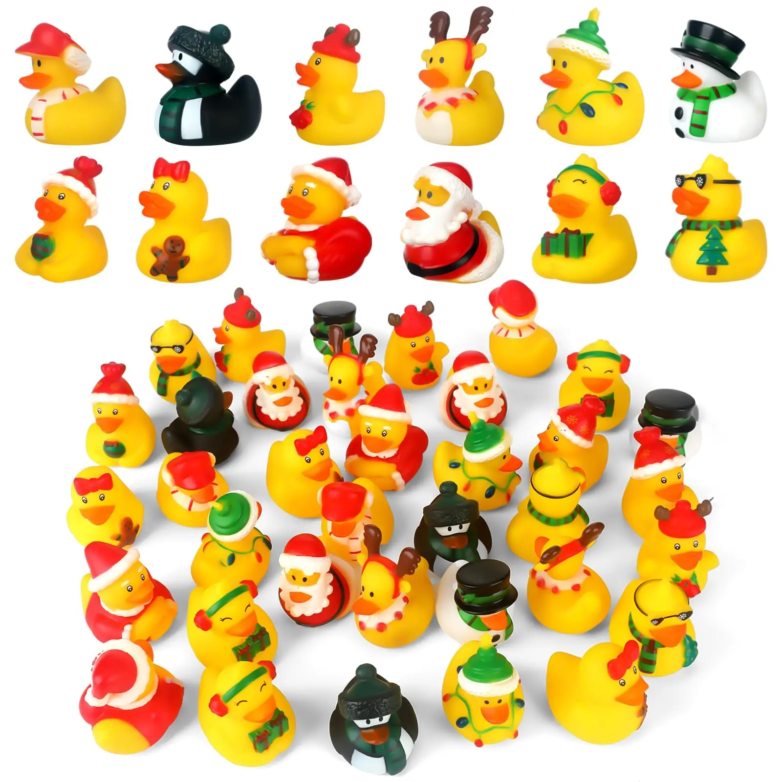 3' Christmas Reindeer Rubber Duck [Floats Upright] - Baby Safe Bathtub Bathing Toy