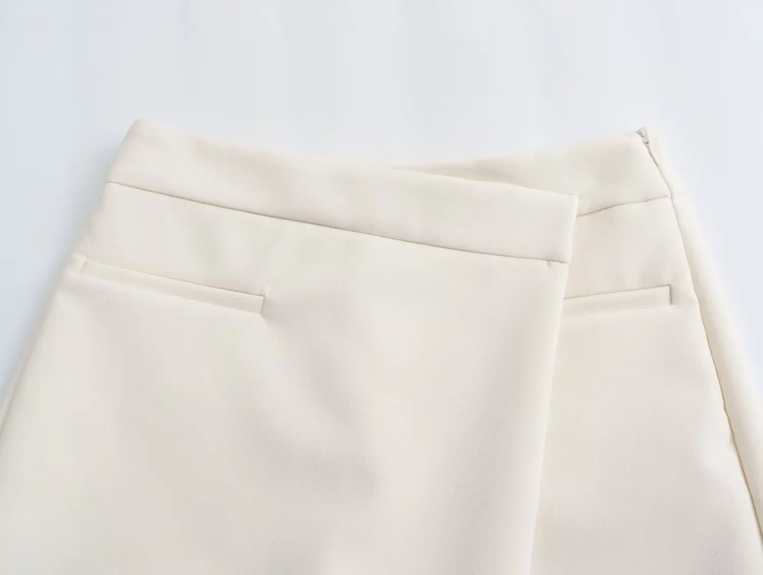 Withered High Waist Asymmetric Mini Skirt Women Solid Simple Casual A-line Skirt Ladies Fashion Women's