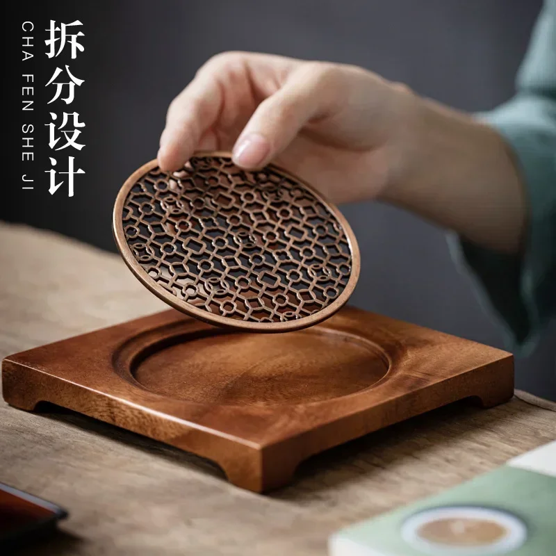 Wood Teapot Mat for Tea Ceremony Household Pot Holder Coaster Zero Matching Teapot Support Kung Fu Tea Set Accessories wood teapot mat