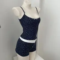 Floral Print Eyelet Camisole Women Lace Trim Bow Sleeveless Slim Tank Tops Summer New Sweet Chic Vintage Vest Crop Top Y2k - Image 6