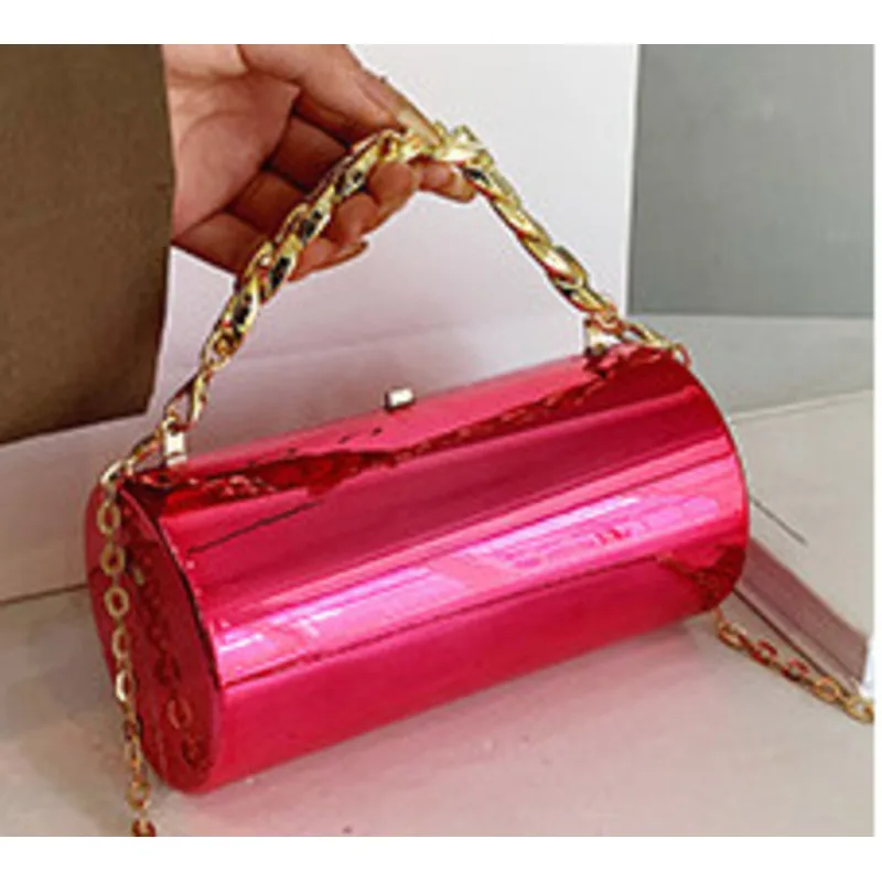 Shoulder Bag New Cylindrical Chain Crossbody Handbags For Women Casual High-Quality Versatile Luxury Multicolored Messenger Y2k
