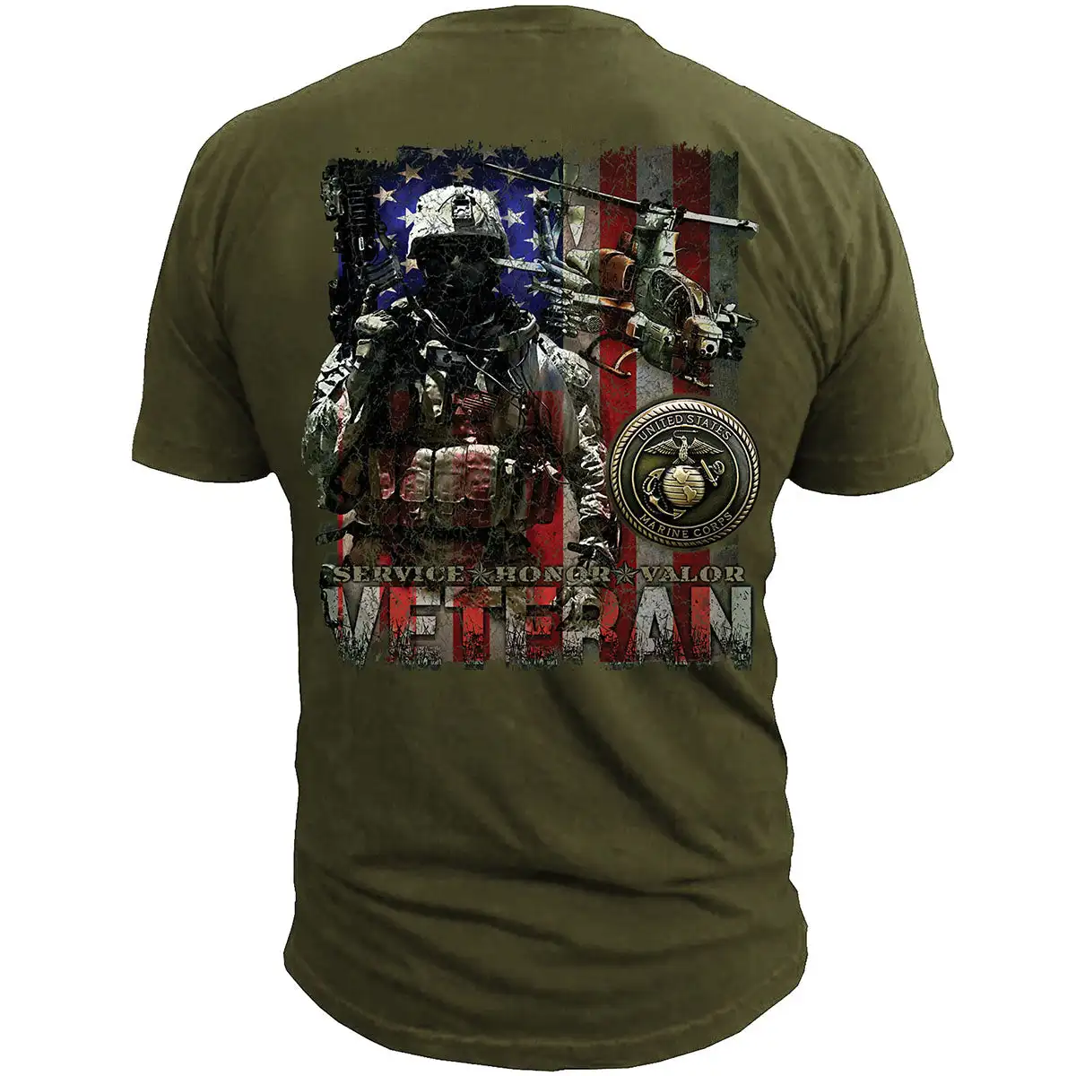 US Marines Corps Veteran Flag T-Shirt New 100% Cotton Short Sleeve Casual O-Neck Summer Mens T-shirt Size S-3XL 3
