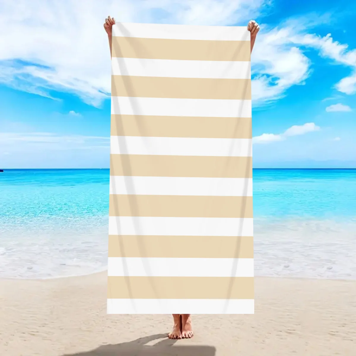 Colorful Striped Beach Towel Quick Drying Absorbent Bath Towel_voghion.com