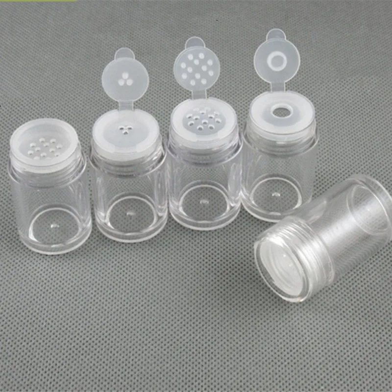 500pcs 10ml Empty refillable cosmetic jar pot loose face powder sieve