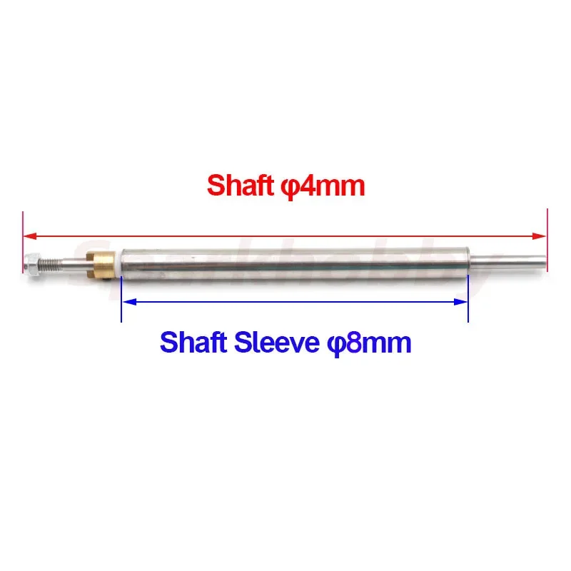 Set di 2 alberi di supporto e boccole per eliche da 4 mm, ad alta precisione, in acciaio inox, varie dimensioni, per barche telecomandate (2 pezzi, 4 x 100 x 150 mm