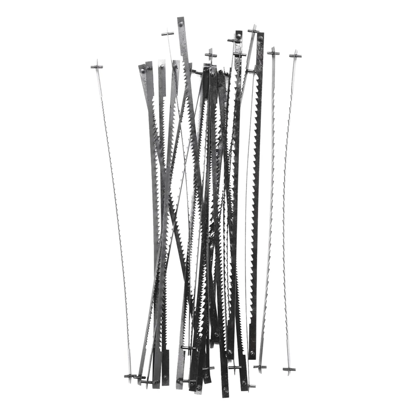 24Pcs Scroll Saw Blades 127Mm Carbon Steel Fretsaw Blades With Cross Pin 10/15/18/24 Teeth Standard Fine Cut Saw