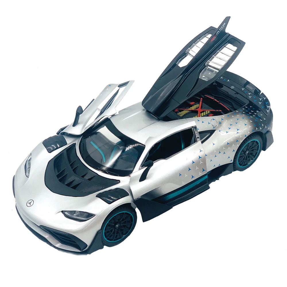 2022 AMG ONE Super Car Alloy Model Car 1/24 Scale Modified Metal Diecast Toy Car Simulation Sound & Light Toy For Children Gift 1 12 scale maisto 2004 hd dyna super glide sport fxdx motorbike diecast model motorcycle toy souvenir gift miniatures collector