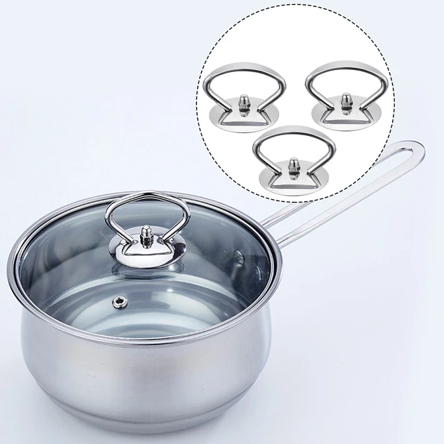 Poignée de rechange universelle pour couvercle de casserole, poignée de  maintien de couvercle de casserole, capuchon de bouton de couvercle de  légumes en verre, poignée de batterie de cuisine, 2 pièces - AliExpress