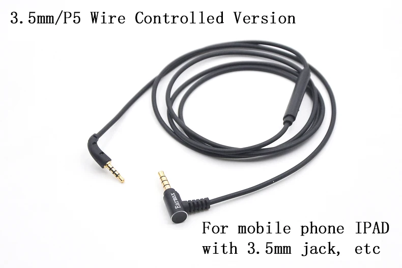 For B&W P5 Replaceable Earphone 3.5mm to 2.5mm Single Crystal Copper Silver Plated Cable