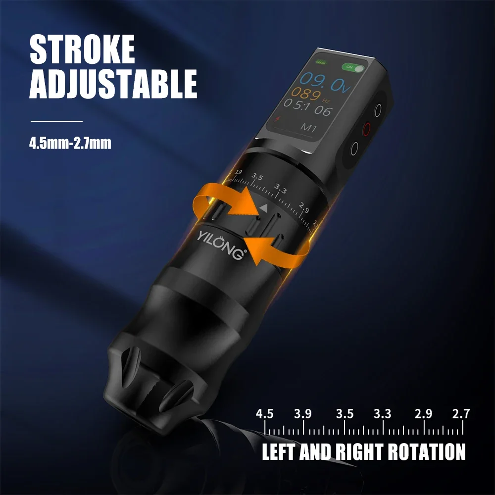 Tattoo Pen Tattoo Supplies YILONG Professional Wireless Tattoo Power Pen Tattoo Machine Adjustable Stroke 2.7mm-4.5mm For Body Art