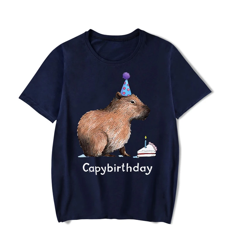 Капибара Capy Забавный принт на день рождения хип-хоп Уличная одежда хлопковые Забавные футболки мужская футболка большого размера мужская одежда Camiseta мультяшный (art.: 3920c70bda770) - 3920c70bda770