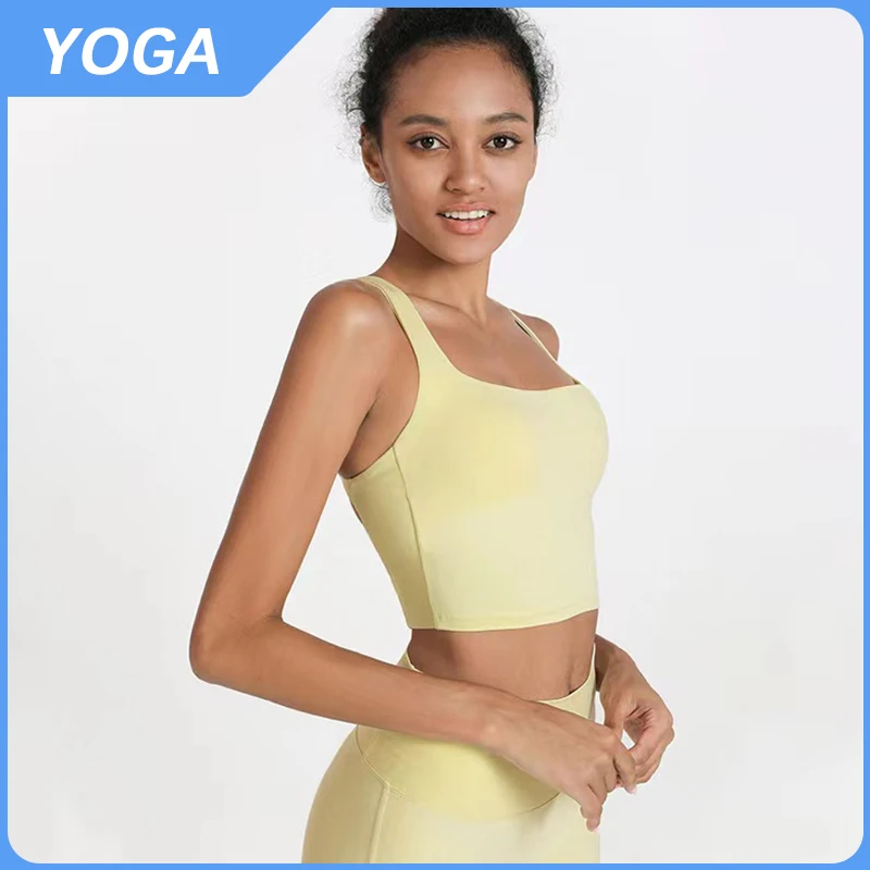 

Yoga Set Solid Color Set Fitness Bra High Waist Naked Pocket Yoga Pants Tight Seamless Fitness Pants For Ladies