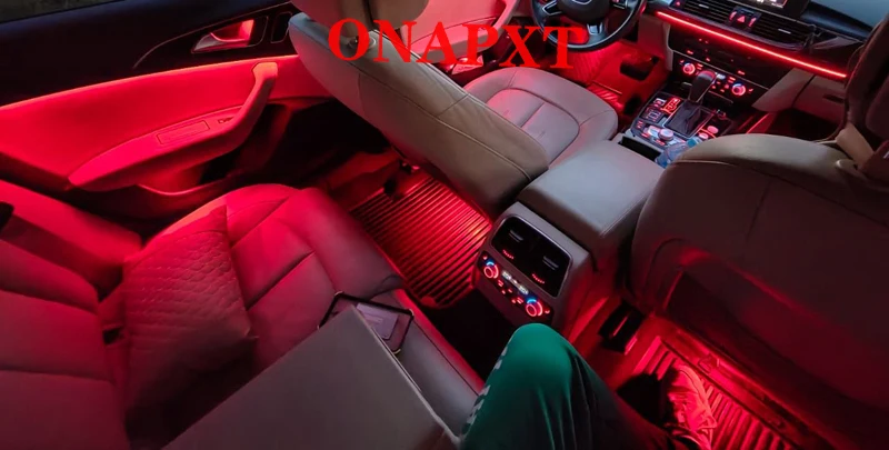 21 Colors For Audi A6 A6L A7 C7 PA 2012-2018  MMI APP Control Decorative Ambient Light LED Atmosphere Lamp illuminated Strip spyder headlights