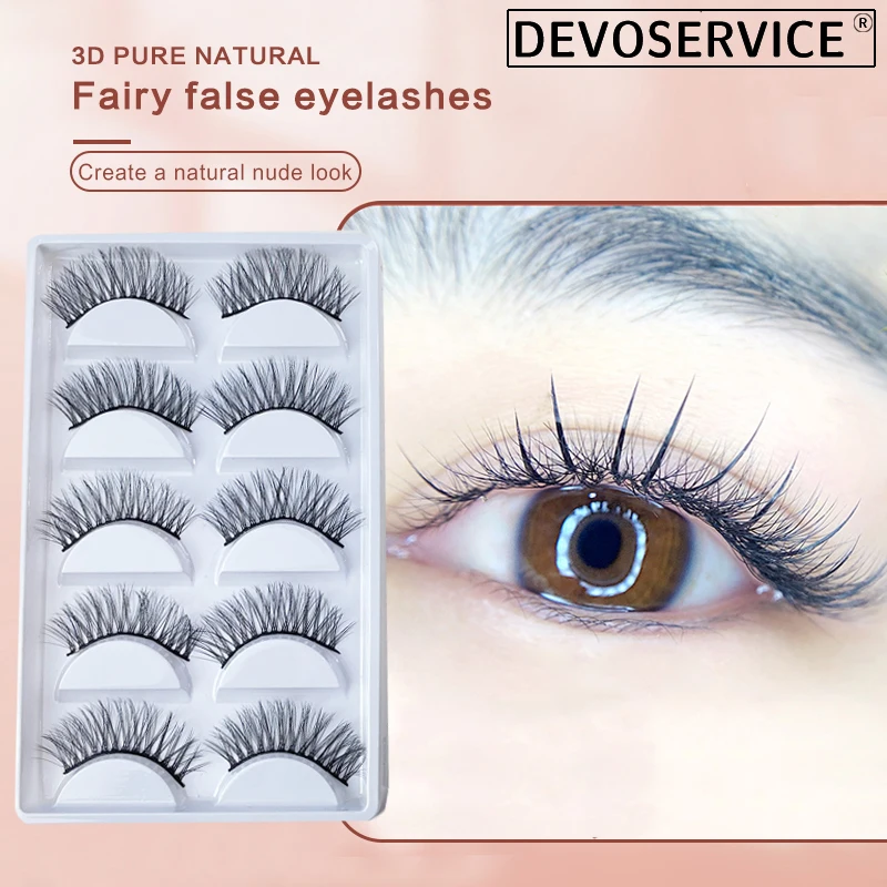 

5 Pairs 3D Faux Mink Lashes Natural False Eyelashes Thick Volume Eye Lash Makeup Soft Wispy Eyelash Extension Maquiagem