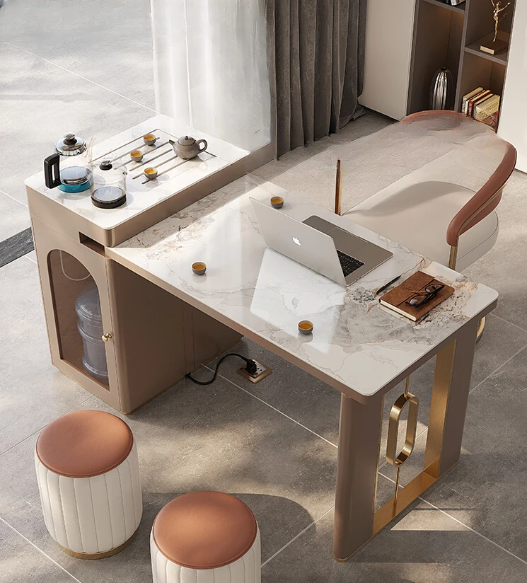 

Роскошный чайный столик для балкона, домашний маленький чайный столик, простой офисный выдвижной чайный столик в стиле рок