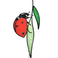 1pcs Stained Glass Ladybug Window Hanging Perfect Gift for garden, yard, fences, pillars, patio, outdoor, indoor, windows, door 1