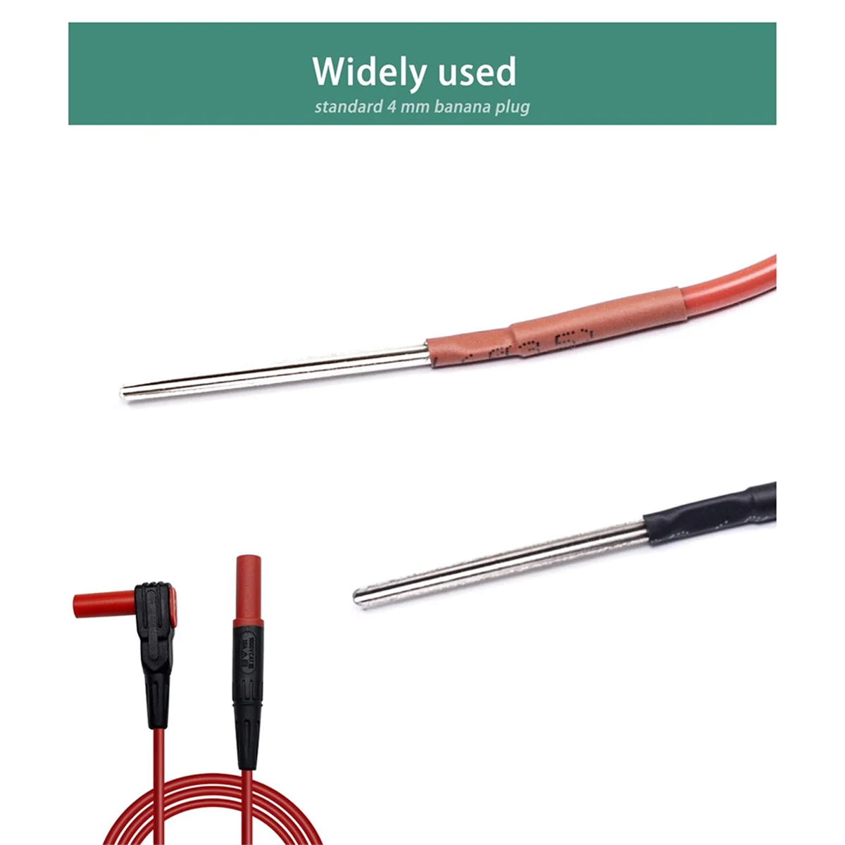 2 PCS Flexible Spoon Back Probes Back Probe Pins Automotive Compatible with 4mm Banana Plug Test Leads