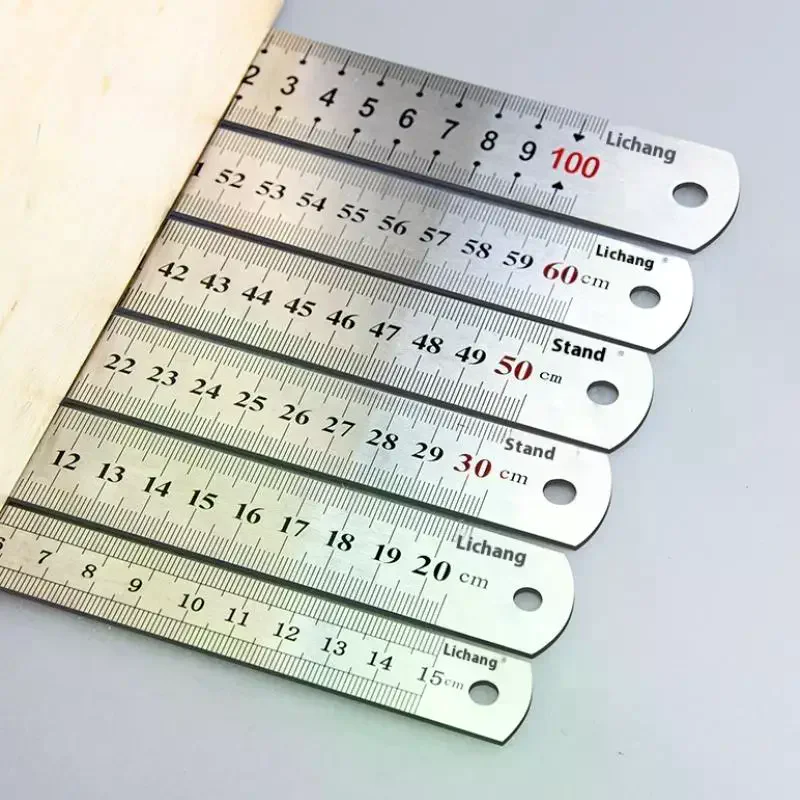 뜨거워요 15-100CM 무광택 새틴 크롬 스테인리스 스틸 기계공 엔지니어용 자(밀리미터 눈금 포함)