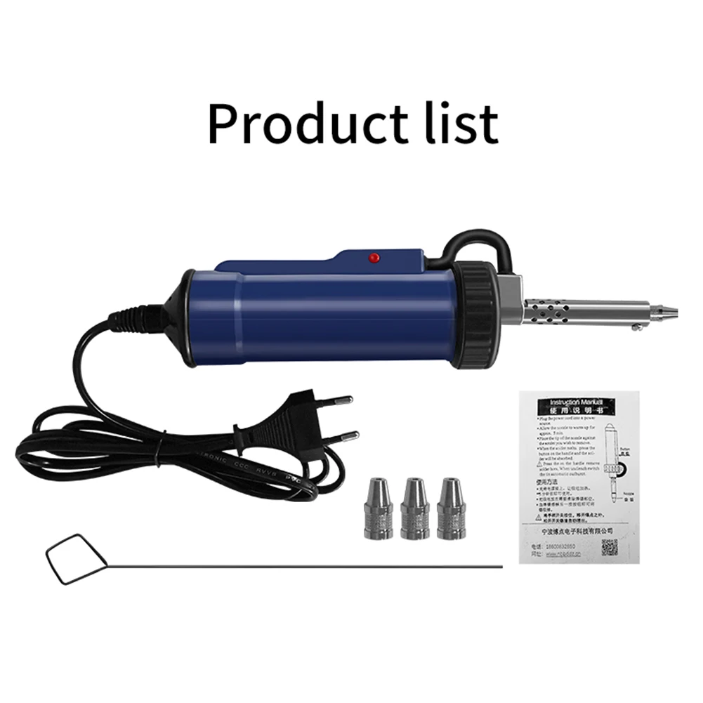 Automatic Tin Sucker 30W With 3 Suction Nozzles EU/US Plug Portable Electric Vacuum Soldering Remove Pump Desoldering Machine