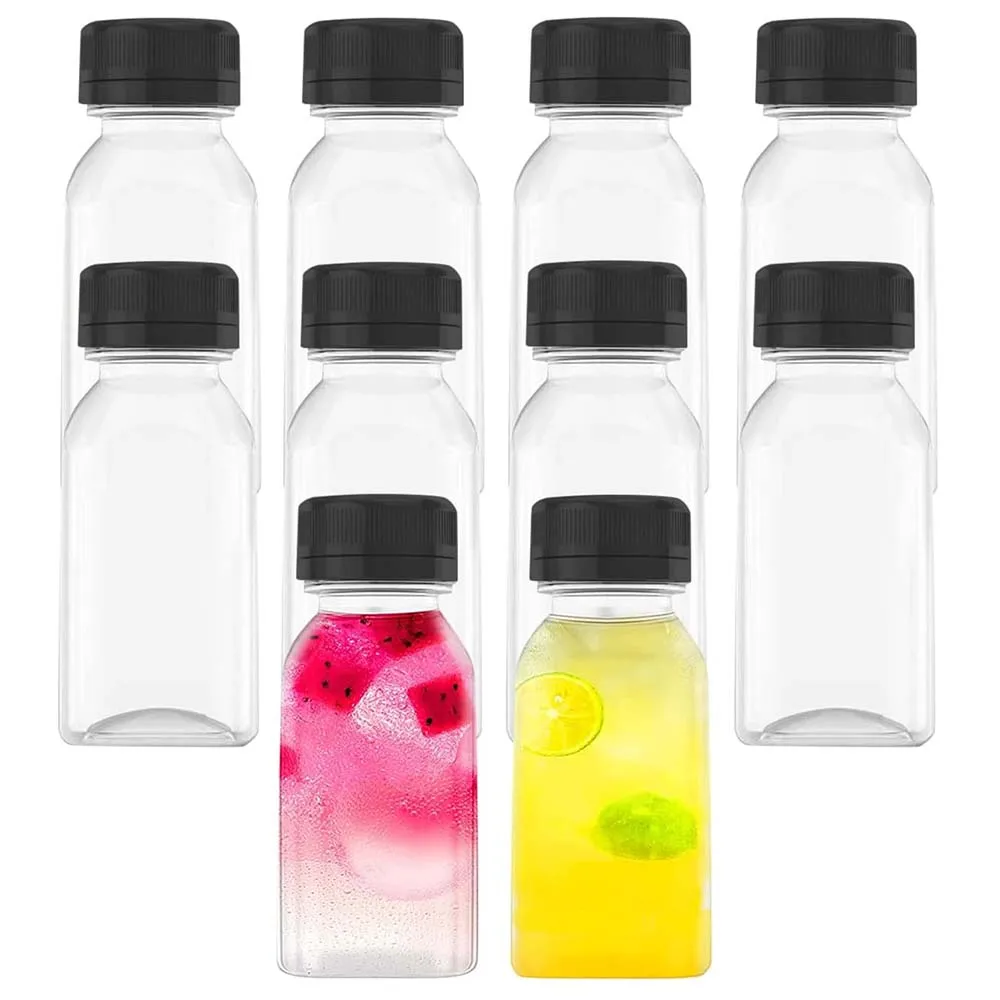 Description Picture 2 of item4oz Mini Plastic Juice Bottles with Caps, Empty Reusable Clear Bulk Beverage Containers for Juice, Milk and Other Beverages