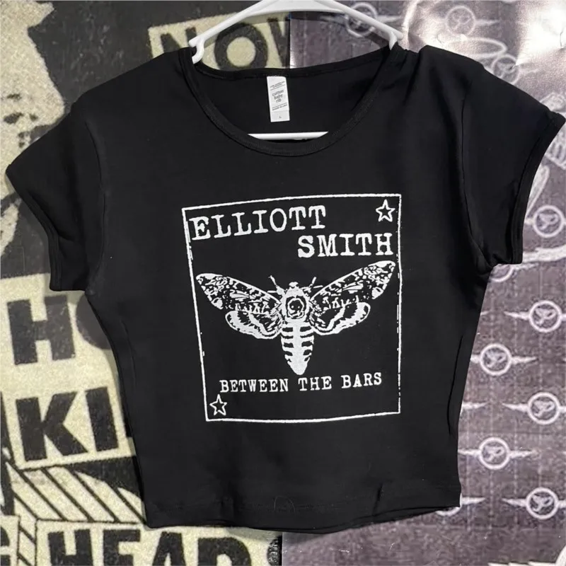 

Woman T-shirts Baby Tees Y2k Top for Women 2000s Tops Aesthetic Clothing Kawaii T-shirt Emo Anime Girl Goth Grunge Clothes Y2k