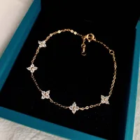 Bracelet à fleurs plaqué argent 925 pour femmes, chaîne à maillons délicate réglable, plaqué or 18 carats, bijoux mignons de fête de mariage 1