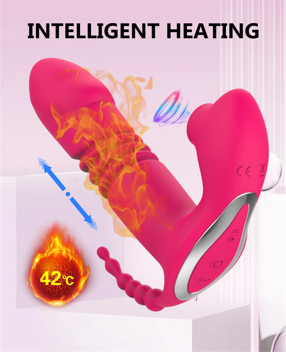 Silicone Sucking Vibrator Telescopic Oral Clitoris Stimulator_voghion.com
