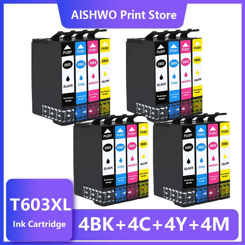 ASW For Epson 603XL 603 T603XL ink cartridges t603 Expression Home XP-2100 XP-2105 XP-3100 XP-3105 XP-4100 XP-4105 printer
