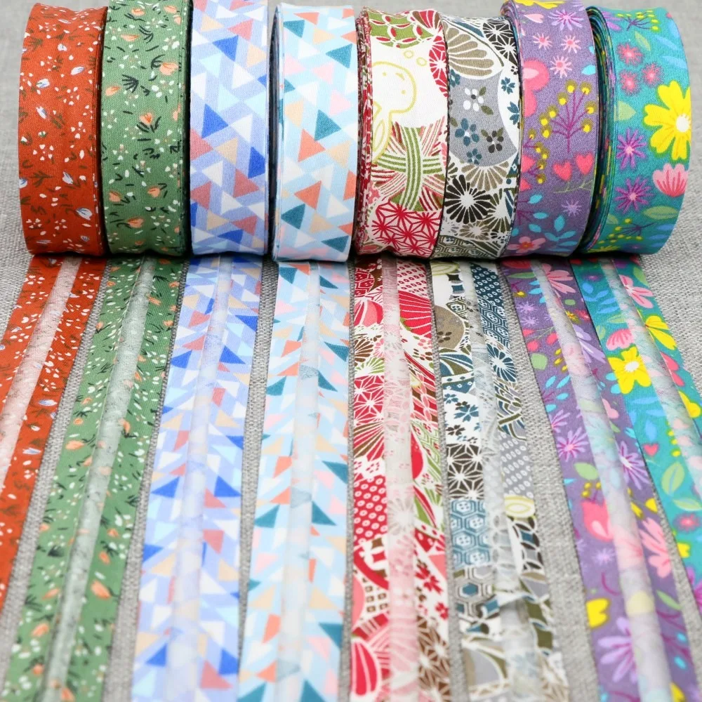 2cm Width Dot printing Bias Binding Tape Edge cloth strip for Craft Apparel DIY Sewing Accessory Striped Fabric Ribbon Ribbon Decoration Ribbon Supplies Cotton Bias Tape