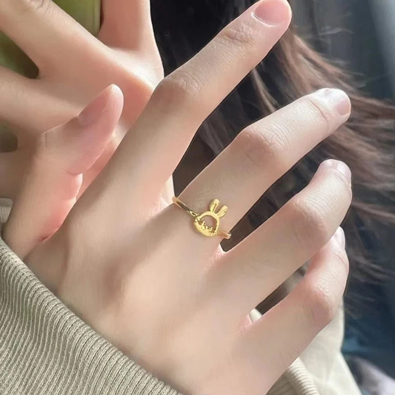 

Rabbit ring Accessories Cute Beauty Cartoon Anime Jewelry Adjustable Good Friend Confidante Toys Girls Gift