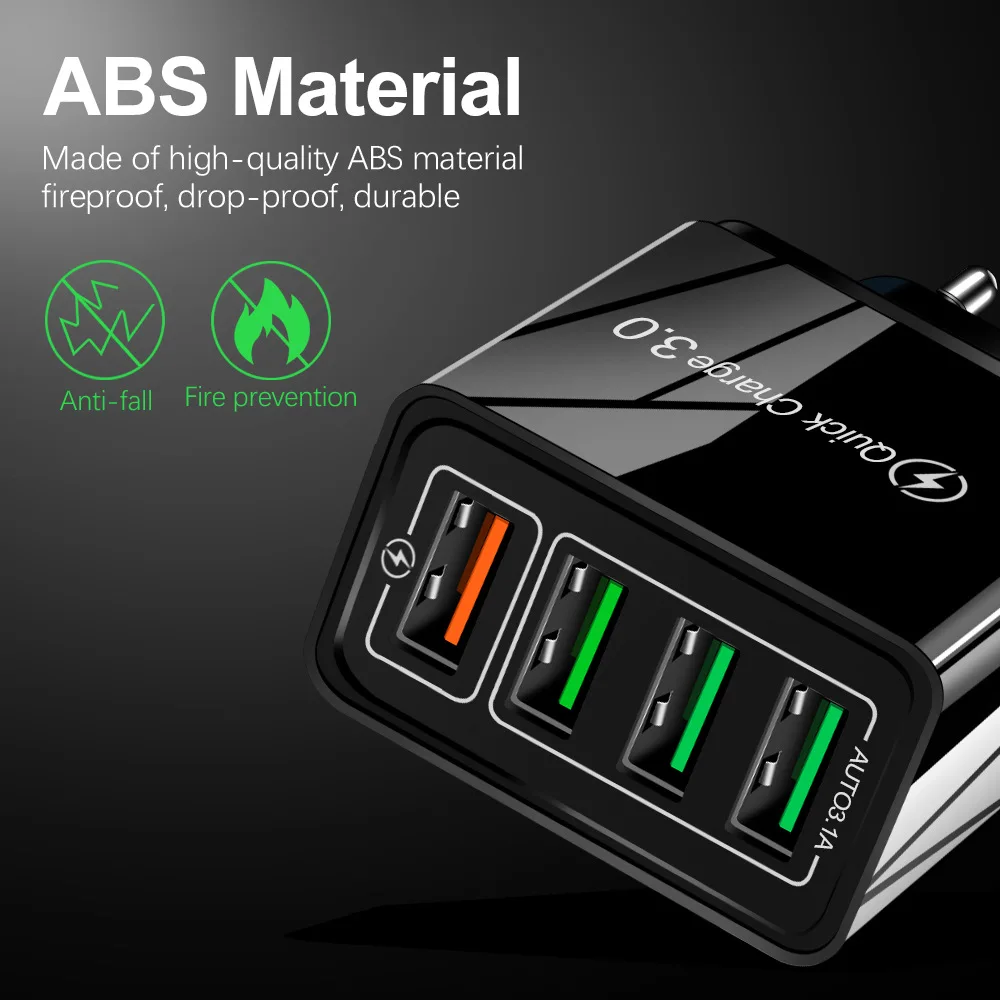 Power Adapter 3.1A USB Quick Charger QC3.0 Mobile Phone Fast Charger For Laptop Macbook Air iPad iPhone15 Pro Samsung Xiaomi Tablets