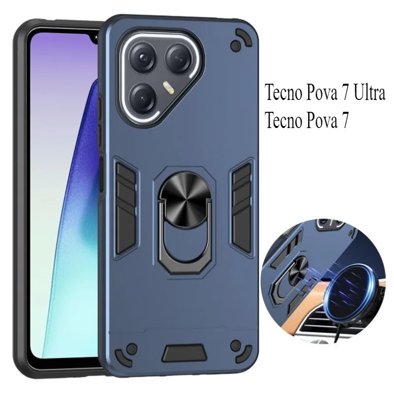 Ultra Armor Magnetic Holder Shockproof Phone Case - Silicone Back Cover with Bracket