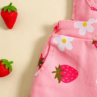 Salopette en denim pour bébés filles, vêtements pour enfants, pantalons pour tout-petits, combinaisons florales décontractées, shorts à bretelles, mode pour enfants, 1-6T 5