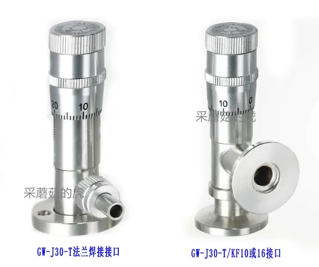 

High Vacuum Micrometering Valve GW-J200 GW-J30-T Stainless Steel Pin Valve Degassing Vacuum Flow Manual Control Valve