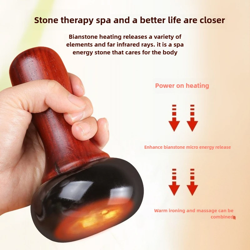 Hot Stones for Massage with Warmer Bianstone Tai Chi Ball Gua Sha Scraping Massager for Facial Eyes Abdomen Back Home SPA Relax