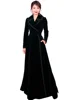 Velvet Maxi Coat for Women | Black Thick Warm Long Trench Coat Outwear