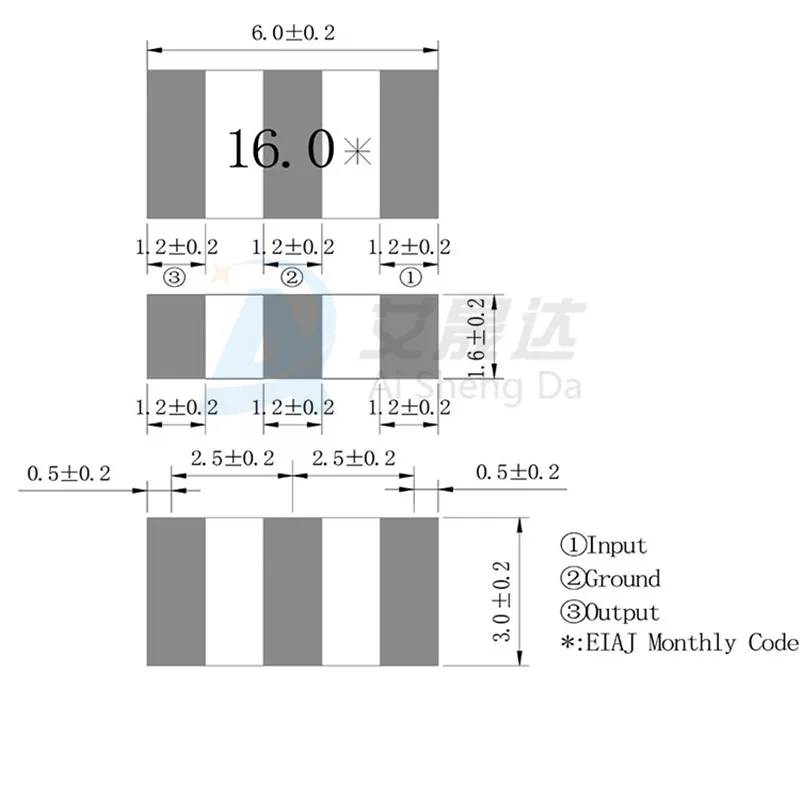 (10개) ZTTCP16.00MX 16.0V 16MHZ SMD 세라믹 크리스탈 발진기 3060 3.0X6.0MM 3PIN ZTTCP 16M 공진기