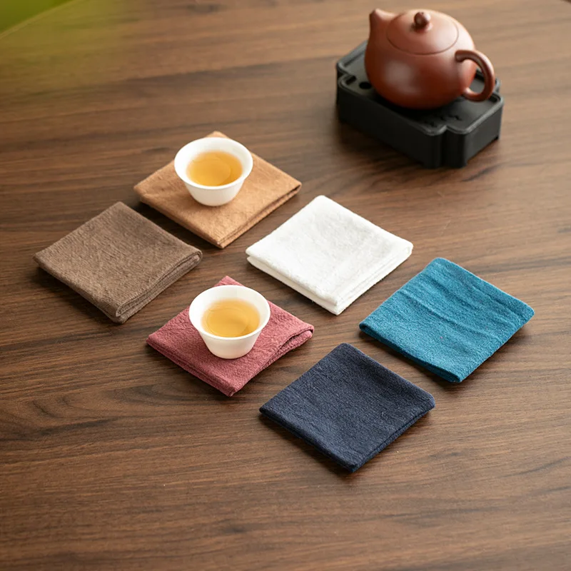 Zen ramie tea towel tea table absorbent towel tea table rag kung fu teapot mat coaster tea set accessories pot towel