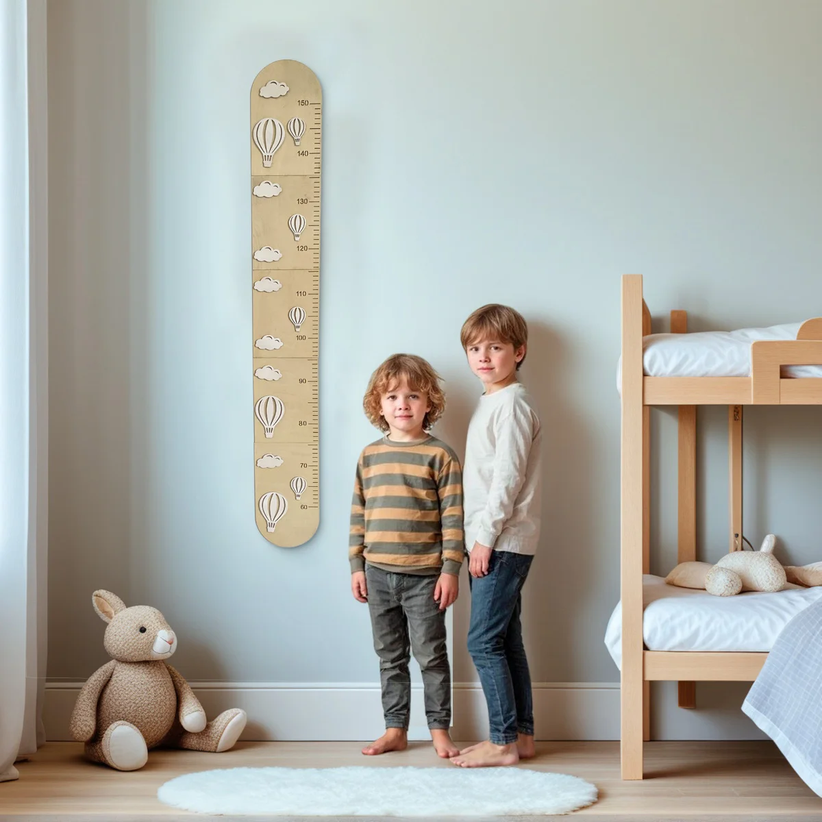 Wooden Growth Chart for Wall - Size Height Chart for Kids, Growth Measuring