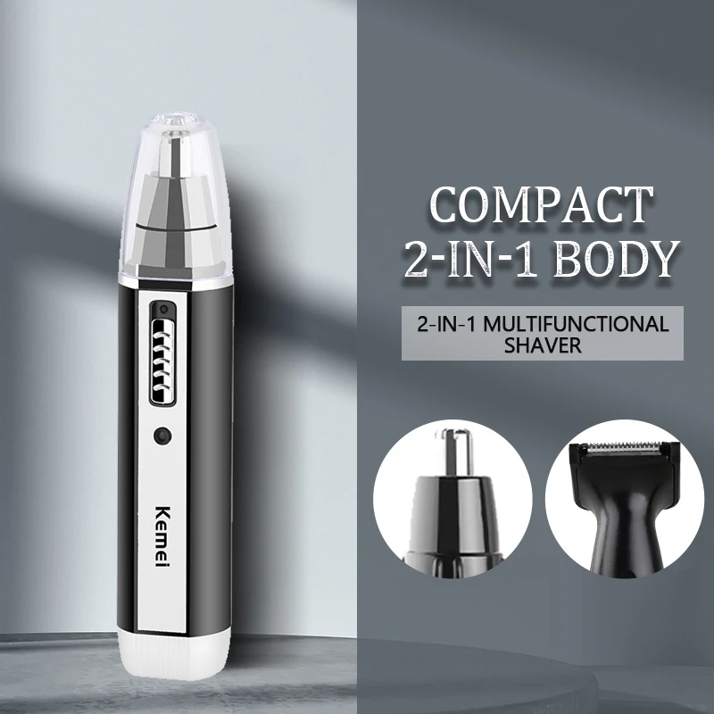 Kemei 2 in 1 trimmer for men Electric Nose and ear trimmer Rechargeable Trimmer For Hair Beard Nose And Ear Cleaner Grooming