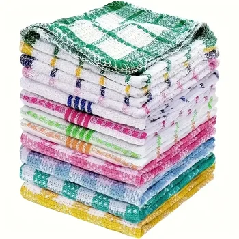 13 panni in tessuto waffle, asciugamani da cucina rustici e lavati a mano ad asciugatura rapida, forte assorbimento d'acqua, adatti per pulire e asciugare 1