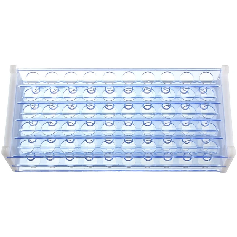 1X Plastic Test Tube Stand Bracket Rack For 12-13MM Test Tubes 50 Hole Positions & 20 Pcs Non-Completed Plastic Test Tubes Lab T 5